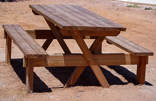 Mesa picnic de madera para jardín
