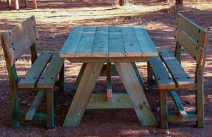 mesas de madera para jardín